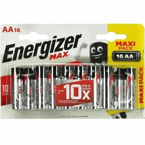 Батарейка AA щелочная Energizer LR06-16BL MAX в блистере 16шт.