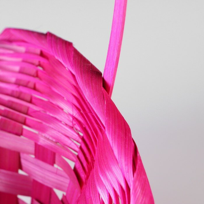 Корзина плетеная, бамбук, D21/13xH14/29 см, розовый (1шт.) - фотография № 5