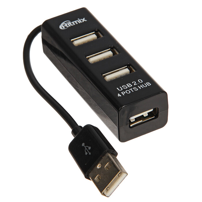 Разветвитель USB (Hub) Ritmix CR-2402 4 порта USB 2.0 черный