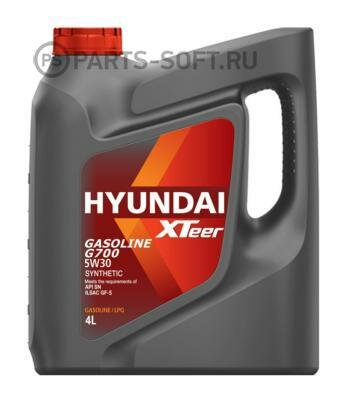 HYUNDAI-XTEER 1041135 Масло моторное XTeer Gasoline G700 5W30 SN APISN ILSAC GF-5, SYNTHETIC 4L