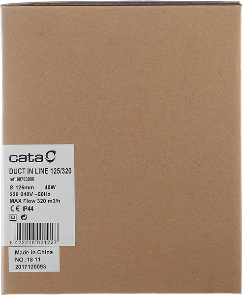 Вентилятор канальный осевой Cata Duct In Line d125 мм слоновая кость - фотография № 2