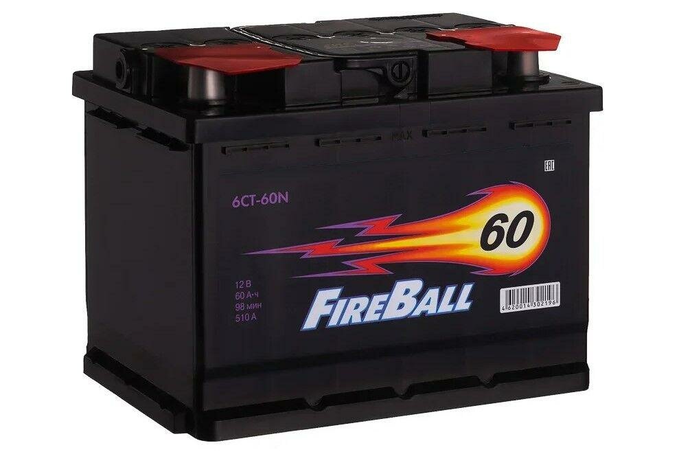 Аккумулятор автомобильный FIRE BALL 60Ач прямая полярность
