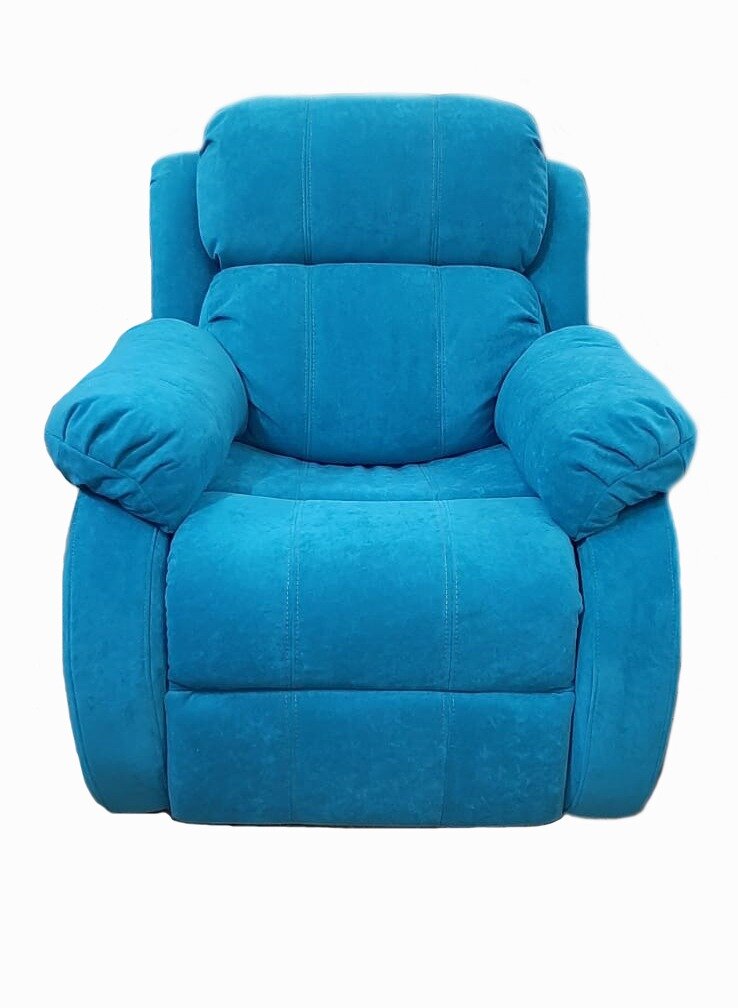 Реклайнер-кресло глайдер, универсальное механическое - голубое(APLES304-37) - фотография № 1
