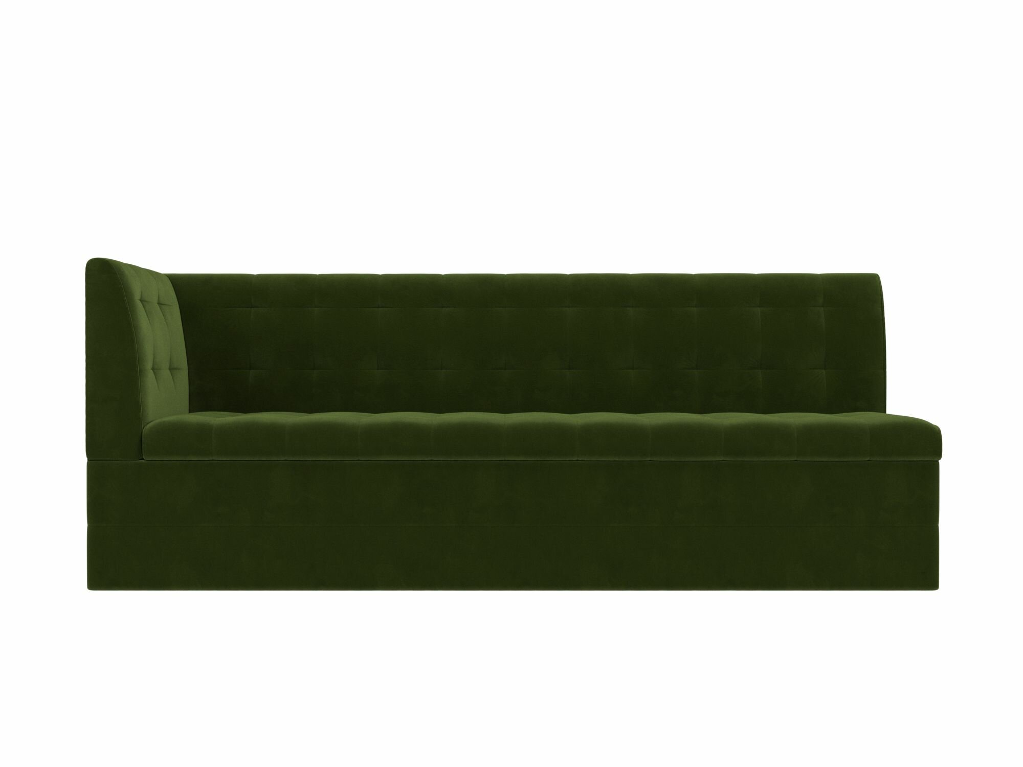 Кухонный диван Лига Диванов Бриз с углом слева Микровельвет Зеленый - фотография № 2