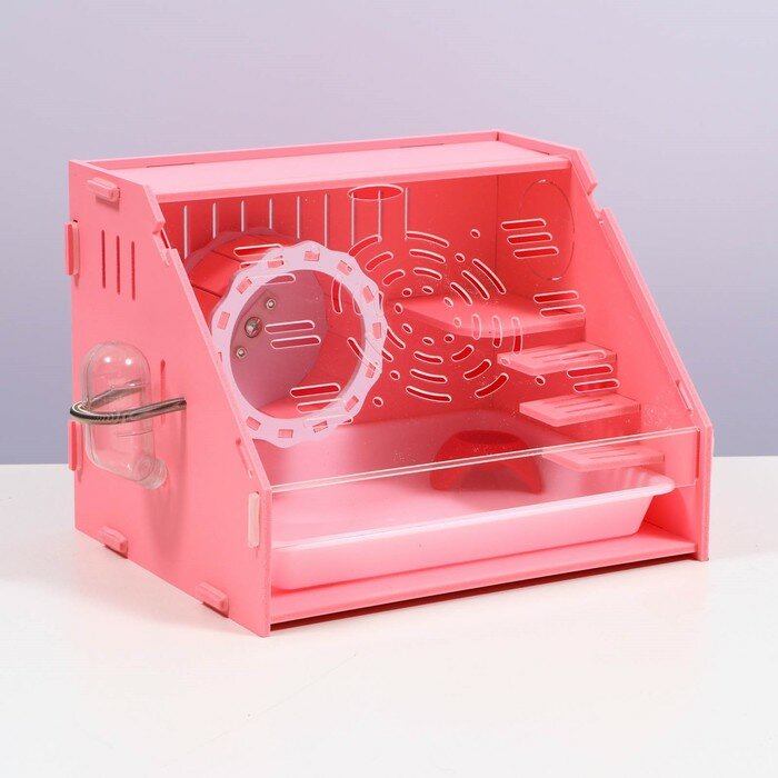 Пижон Клетка-переноска для грызунов,акриловая, розовая, 29 х 23,5 х 22 см - фотография № 1