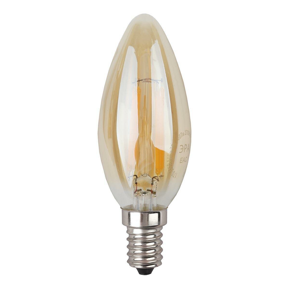 ЭРА Лампа светодиодная ЭРА E14 9W 2700K золотая F-LED B35-9W-827-E14 gold Б0047034