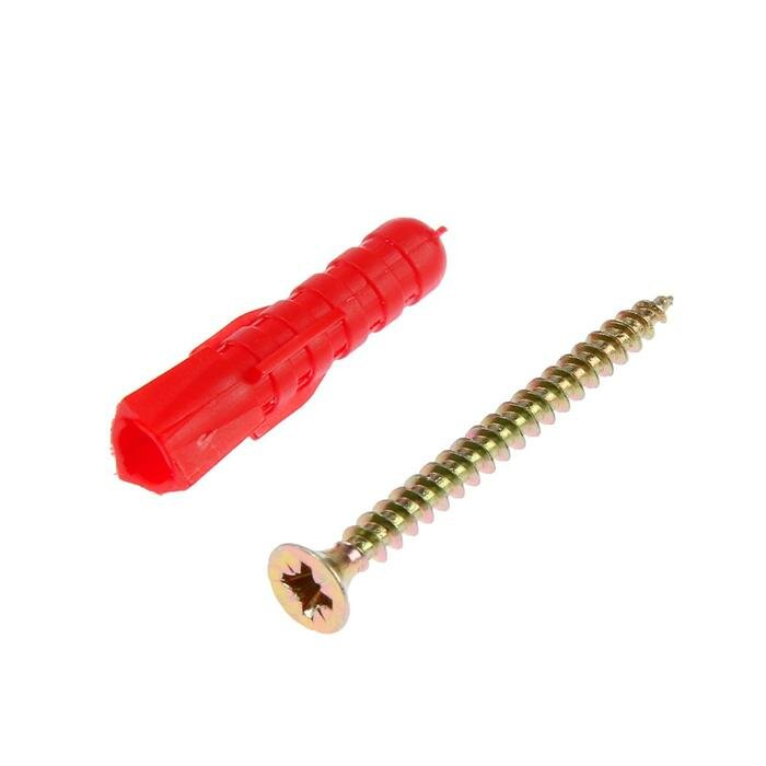 фото Дюбель-гвоздь "тундра krep", распорный, тип Т, пластиковый, без манжеты, 6x30 мм, 12 шт