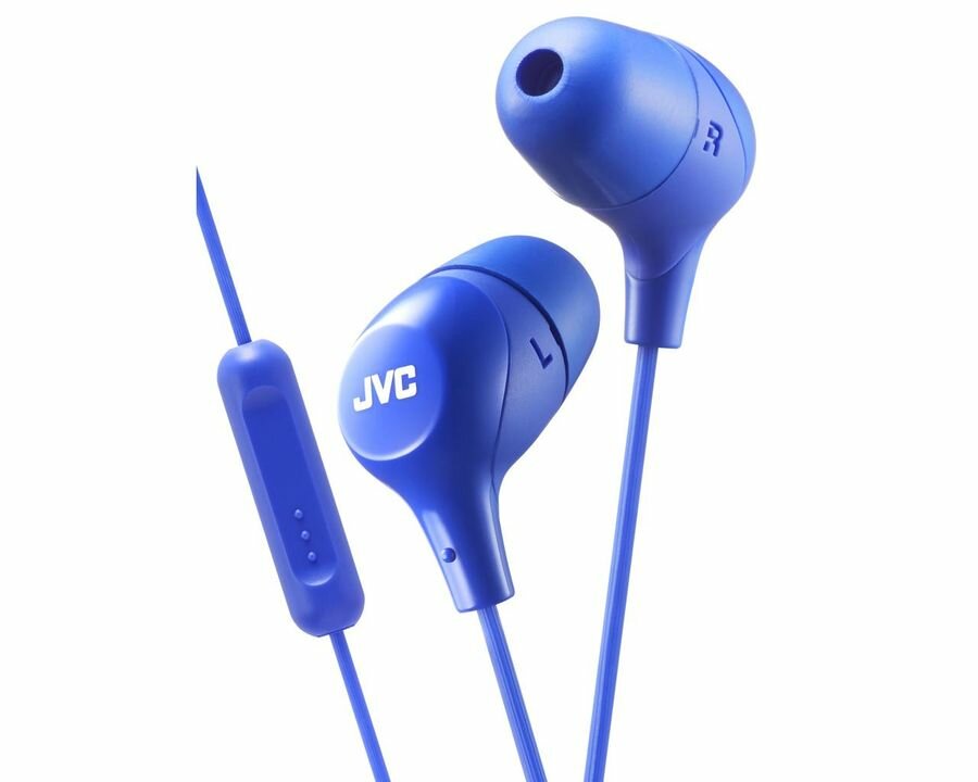 Наушники внутриканальные JVC Marshmallow Green с микрофоном (HA-FX38M-G-E) синие