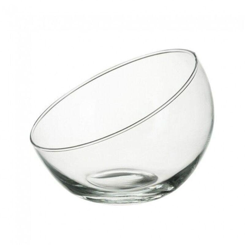 фото Ваза Evis Анабель косой срез стекло прозрачная высота изделия 9.5 см