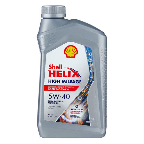 Моторное масло SHELL Helix High Milleage, 5W-40, 1л, синтетическое [550050426]