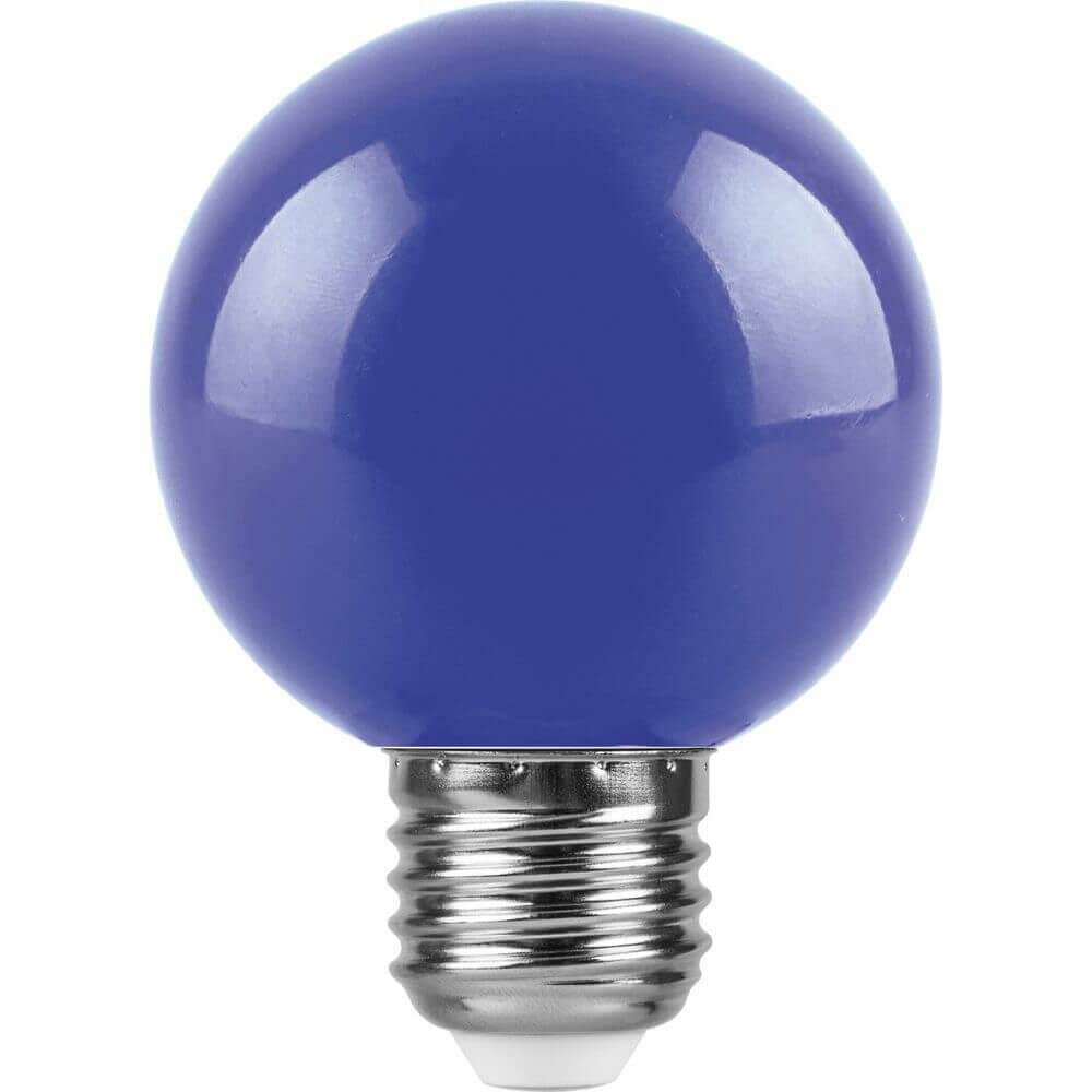Feron (10 шт.) Лампа светодиодная Feron E27 3W синий Шар Матовая LB-37125906