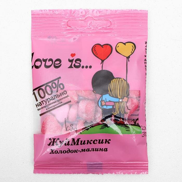 Мармелад Love Is «ЖуйМиксик», холодок-малина, 25 г (20 шт)