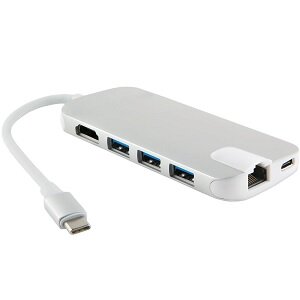 USB-концентратор 8 портов Type-C Red Line Multiport adapter Type-C 8 in 1 Silver (УТ000013432)