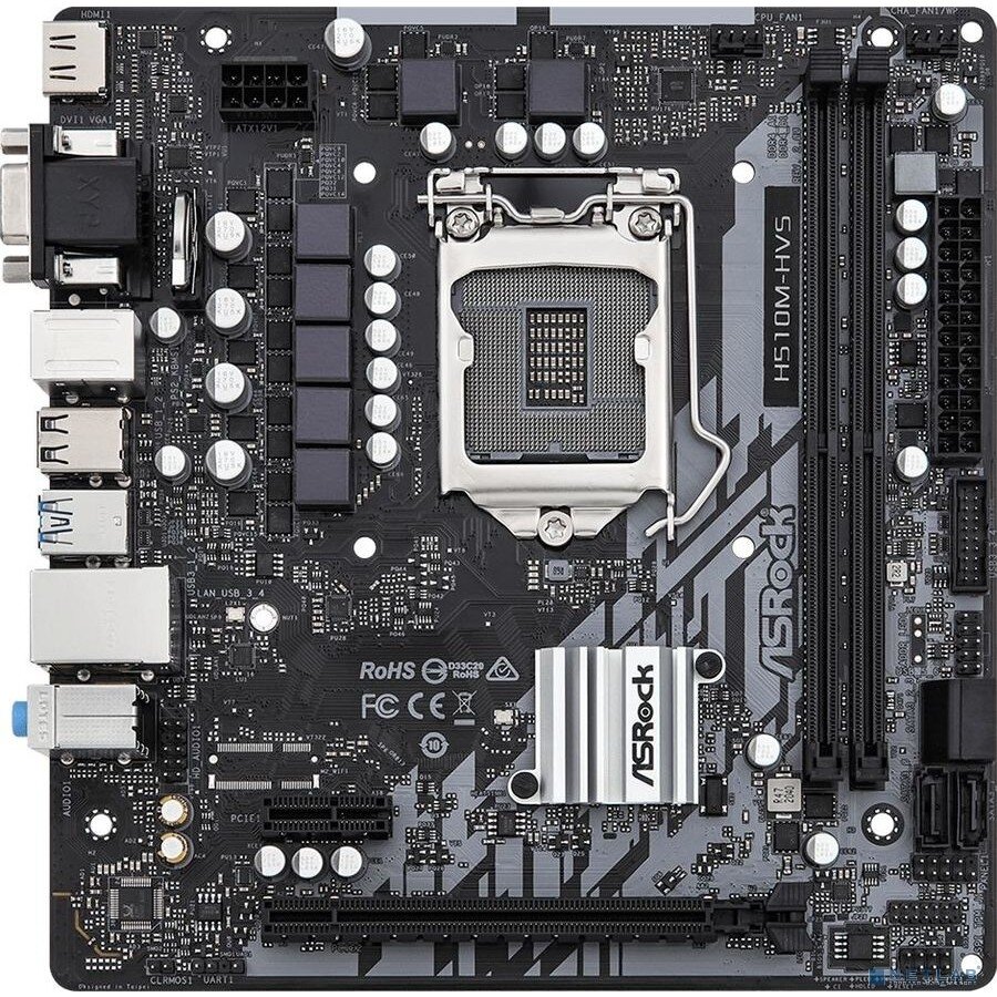 ASROCK Материнская плата Asrock H510M-HVS R2.0 LGA 1200, Intel H510, mATX