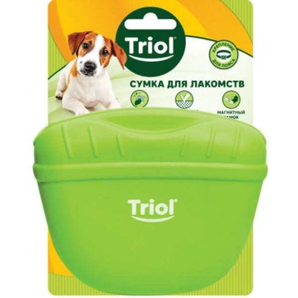 фото Triol Сумка для лакомств силиконовая "Фитнес", зеленая, 13*10,5см 0.08 кг