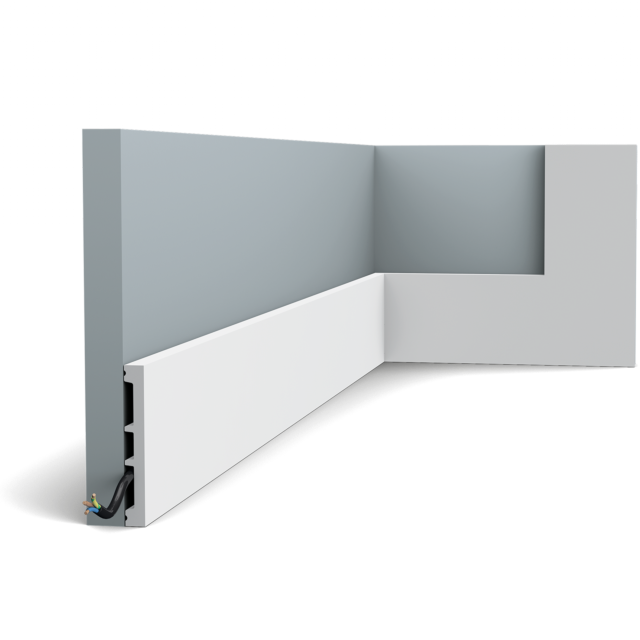 Плинтус Orac Decor 13x100 мм (10 метров) ударопрочный дюрополимер напольный полиуретановый широкий Sx163-5 шт под покраску