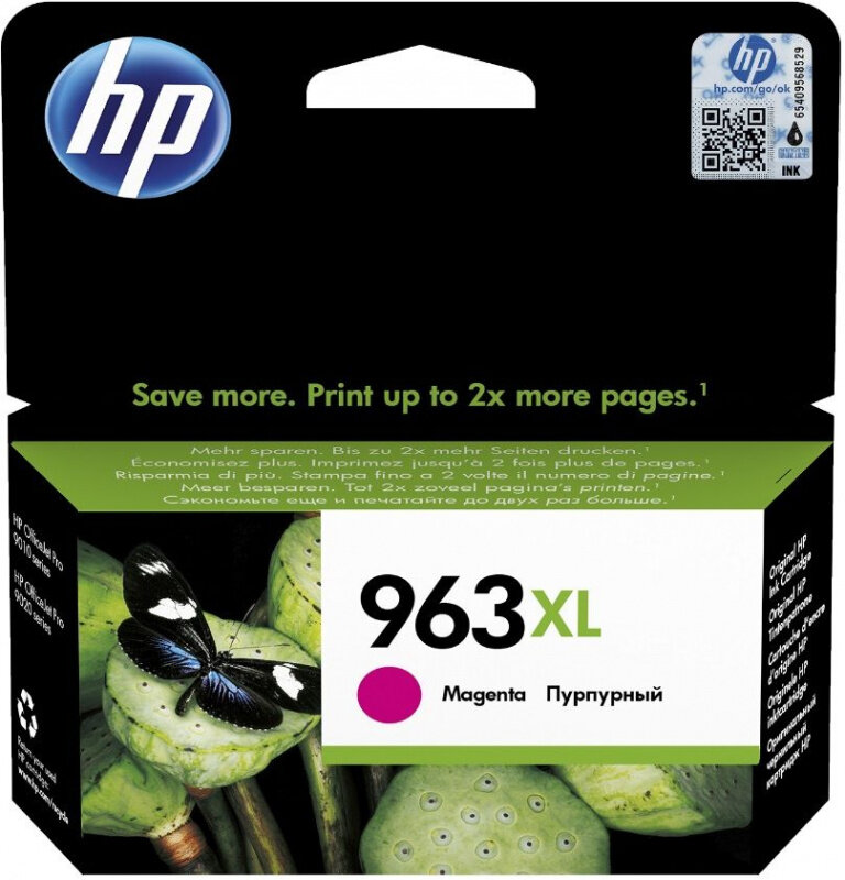 Картридж струйный HP 963 3JA28AE пурпурный (1600стр.) для OfficeJet Pro 901x 902x