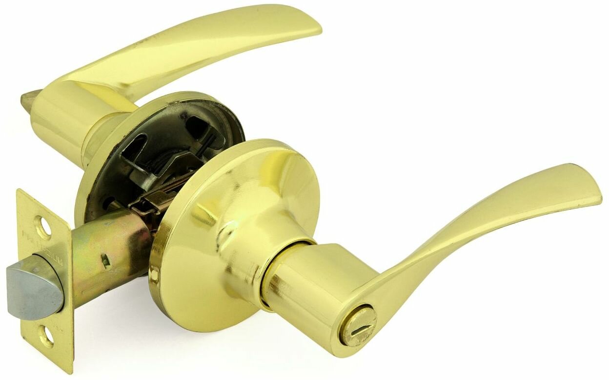 фото Дверная ручка-защелка PALLADIUM 3902 PB BK с фиксатором золото