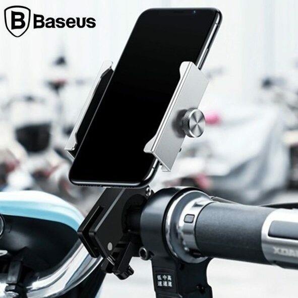 Держатель для смартфона на велосипед Baseus Knight Motorcycle holder (CRJBZ-0S)Металлик