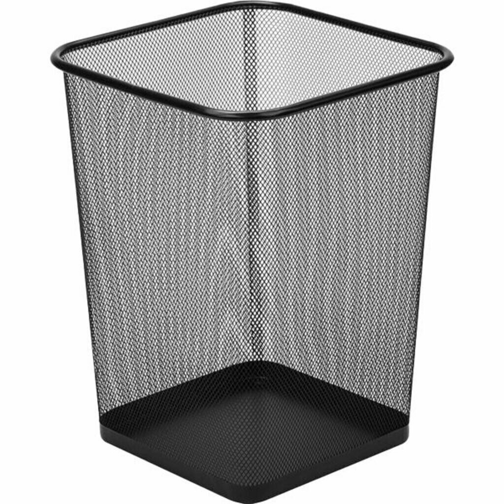 фото Корзина для мусора квадратная сетчатая 26*16,5*27,5см металлическая, черная