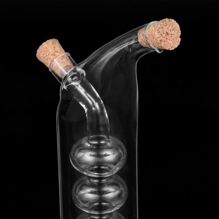Бутыль стеклянная для соусов и масла 2 в 1 «Фьюжн. Круги», 100/350 мл, 10,5×6×21 см - фотография № 3