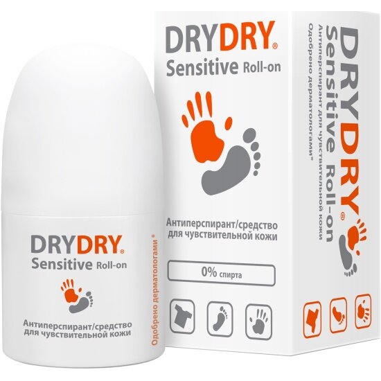 Cредство от повышенного потоотделения DRY DRY Sensitive для чувствительной кожи, 50 мл