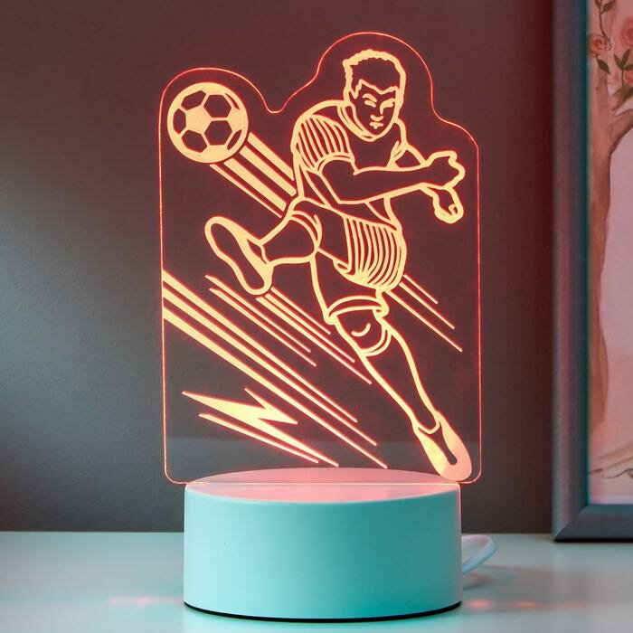 RISALUX Светильник "Футболист" LED RGB от сети 9,5х11х20,5 см - фотография № 1