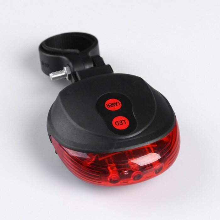 Мастер К Фонарь-лазер велосипедный "Мастер К", 4 режима, 2 ААА, 7х3.5х7.5 см