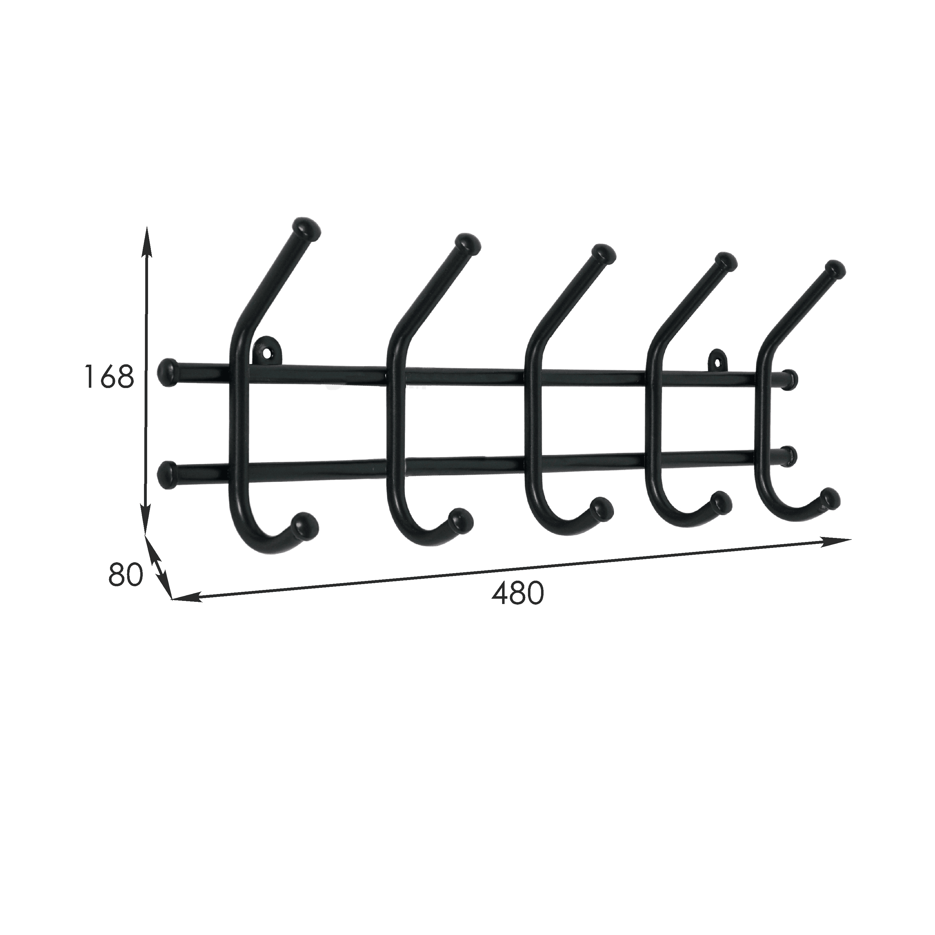 Вешалка настенная "норма 5" (48*8*16,5 см) Черная, ВН24Ч - фотография № 2