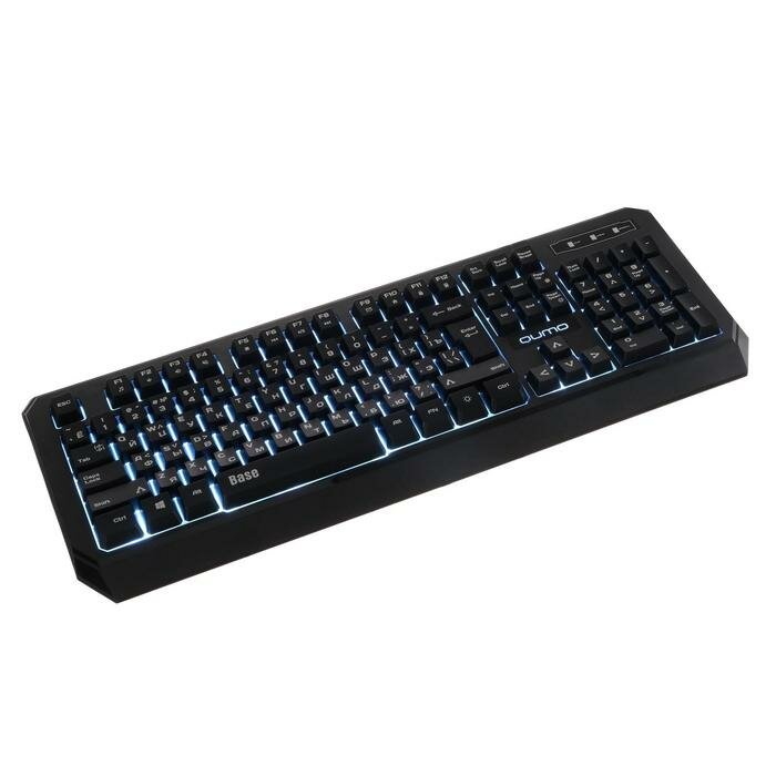 Клавиатуры Qumo Клавиатура Qumo Base K59, проводная, мембранная, 104 клавиши, USB, подсветка, чёрная
