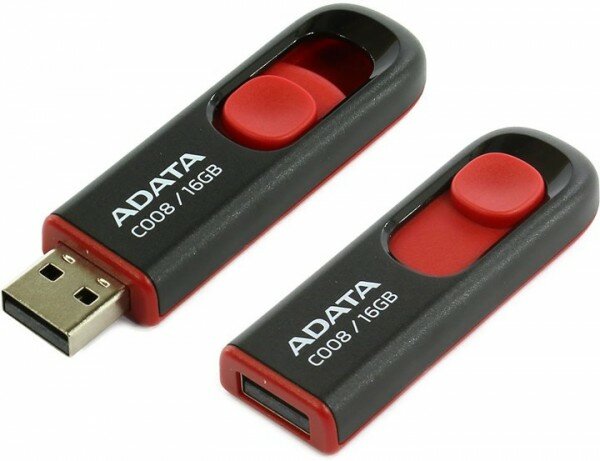 Флешка 16GB A-DATA Classic C008, USB 2.0, Черный AC008-16G-RKD