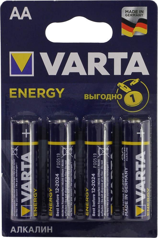 Батарейка AA щелочная VARTA ENERGY 4106-4 1.5V 4 шт