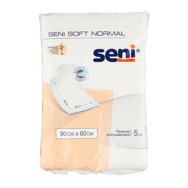 Пеленки Seni Soft Normal 60смX90см №5 (3 капли)