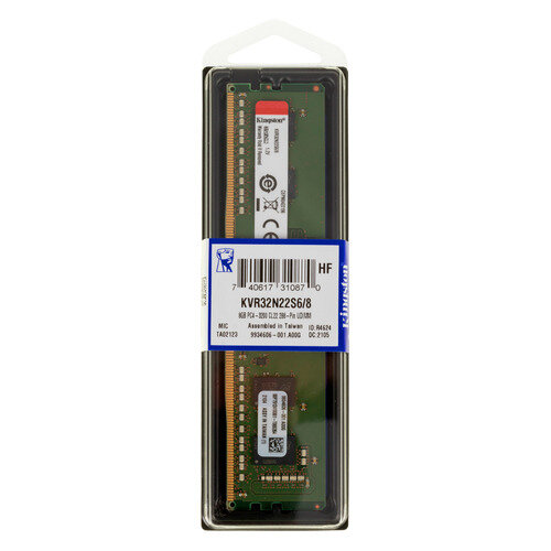 Модуль памяти Kingston VALUERAM KVR32N22S6/8 DDR4 - 8ГБ 3200, DIMM, Ret