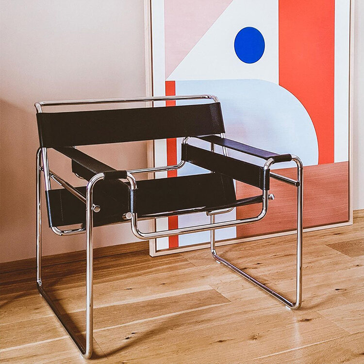 Кресло для отдыха в стиле Wassily Chair by Marcel Breuer (черный цвет) - фотография № 3