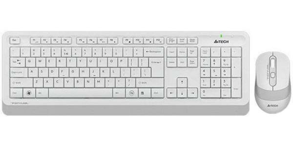 A-4Tech Клавиатура + мышь A4 Fstyler FG1010 WHITE клав:белый/серый мышь:белый/серый USB беспроводная [1147575]