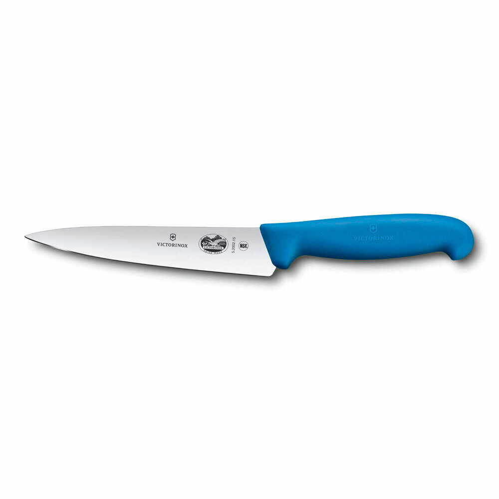 Нож кухонный Victorinox разделочный Fibrox синий 15 см 5.2002.15