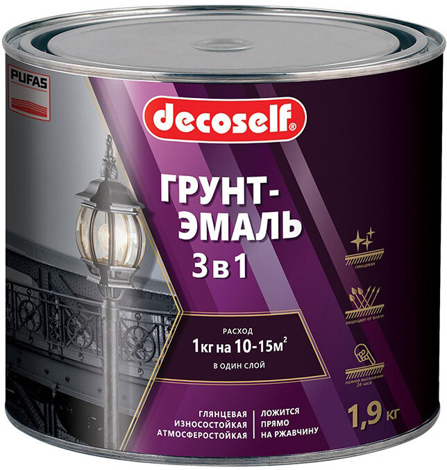 DECOSELF грунт-эмаль 3 в1 желтая (1,9кг) глянцевая