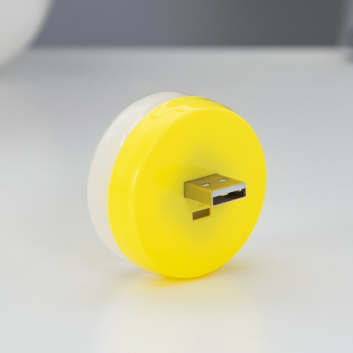 Ночник "Улыбка" LED 1Вт USB желтый 5х5х5 см - фотография № 3
