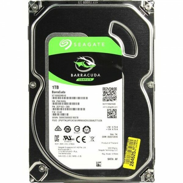 Жесткий диск SEAGATE Original SATA-III 1Tb ST1000DM010 Barracuda (7200rpm) 64Mb 3.5