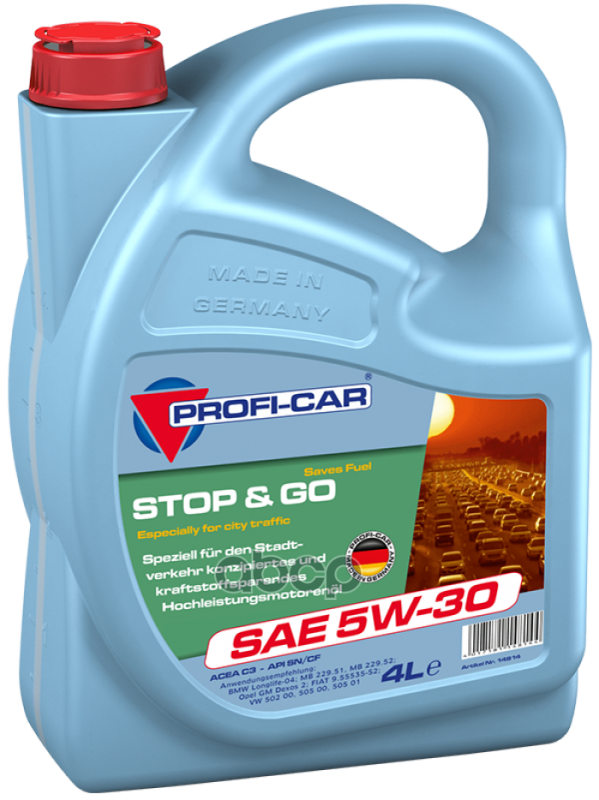Prof 5W30 Stop&Go (4L)_Масло Мотор! Синтapi Sn/Cf Acea C3 Мв 229.51/52/226.5 Dex2 Ll-0450500/50501 PROFI-CAR арт. 14814