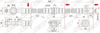 Шланг Тормозной Передний (Таиланд) Toyota Carina Ed/Celica/Corona Exiv 89-94 Lh=Rh Sat арт. ST-90947-02983