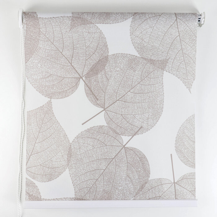 Штора рулонная 3D принт «Листья», 90×200 см (с учётом креплений 3,5 см), цвет коричневый - фотография № 2