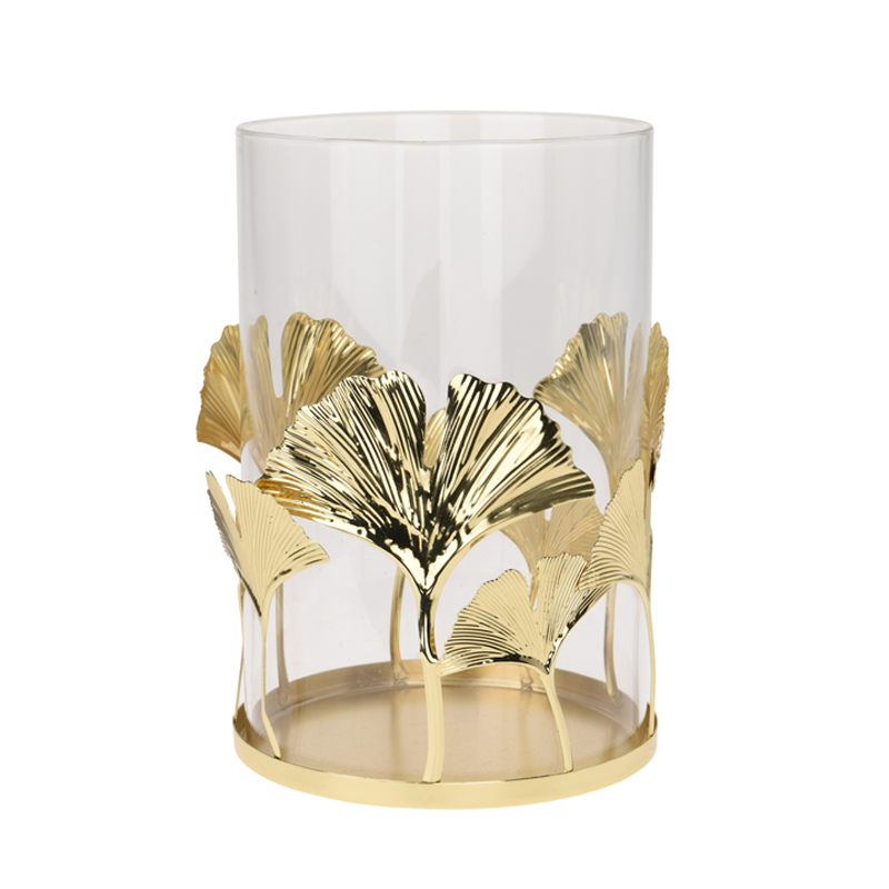 фото Подсвечник декоративный Home Collection Black & Gold Листья 12.2х18см 1 шт