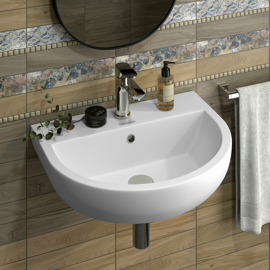 Подвесная раковина Kerama Marazzi Buongiorno 55х48х17см, арт. BG.wb.55, санфарфор