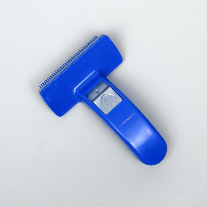Пижон Пуходёрка пластиковая с самоочисткой, 10 х 15 см, синяя - фотография № 3
