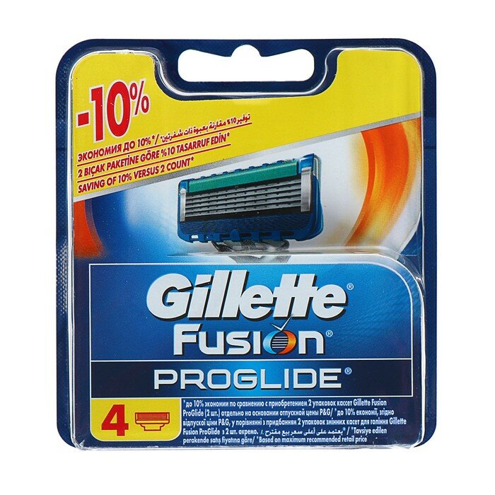 Gillette Сменные кассеты Gillette Fusion5 ProGlide, 5 лезвий, 4 шт.