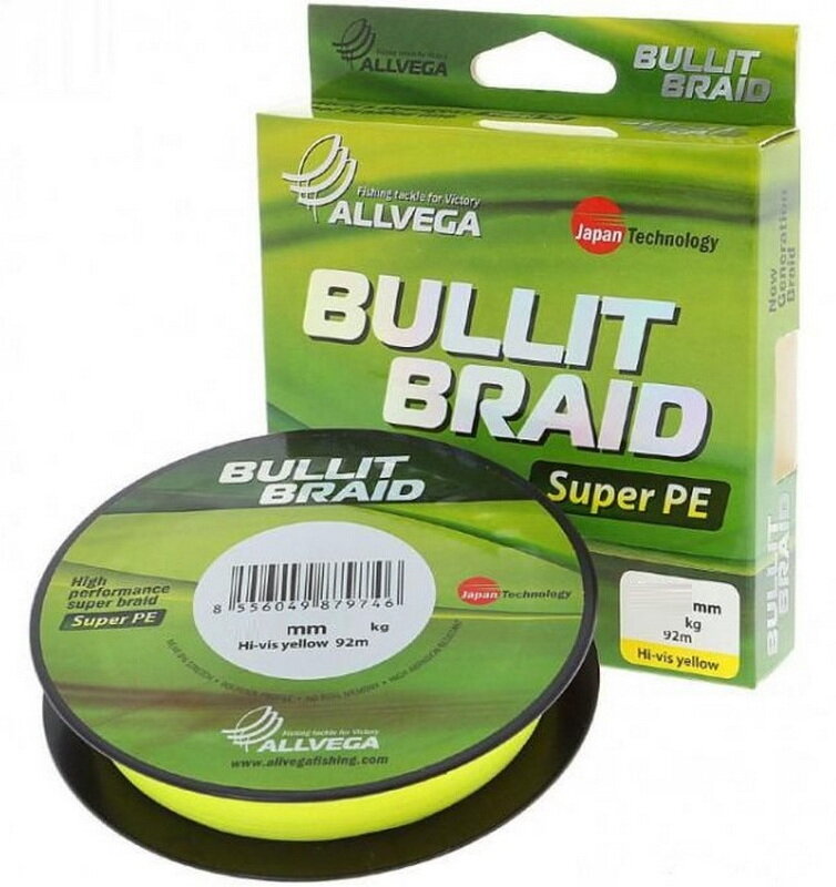   Allvega BULLIT BRAID 92M Hi-Vis Yellow 0,28mm (21,3)