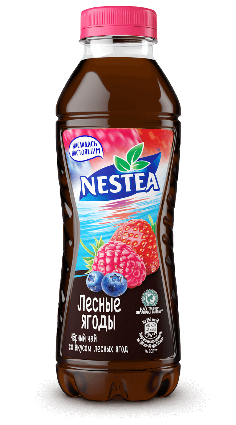 Упаковка 6 штук Холодный чай Nestea черный Лесные ягоды 0,5л ПЭТ