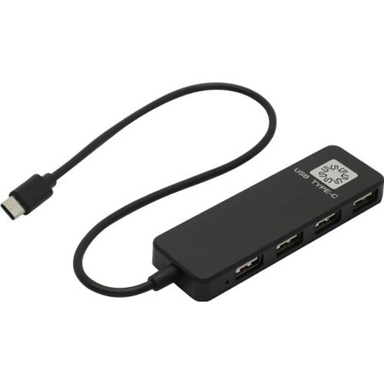 Разветвитель USB 5BITES HB24C-210BK 4*USB2.0/USB Type-C (Black)